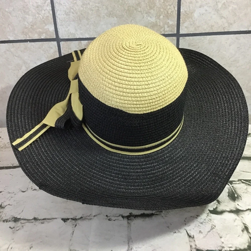 Magid Sun Hat Womens One Size 100%‎ Woven Paper Wide Brim With Bow